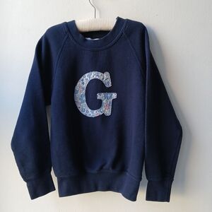 My Little Shop UK Monogram Sweatshirt G Navy Blue Girls 5-6
